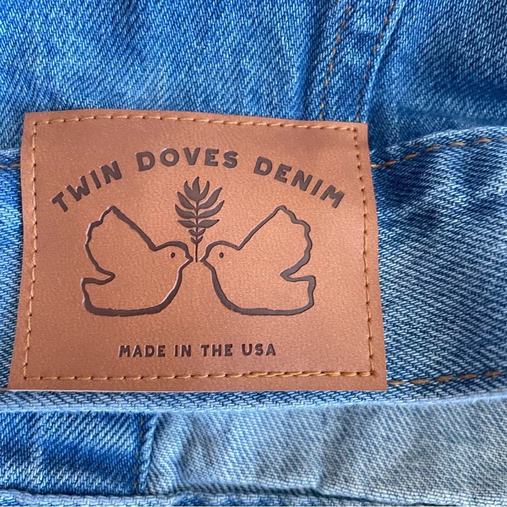 Emerson Fry Twin Doves Easy Boyfriend Denim Jacket Oversized Size XS - Picture 10 of 11